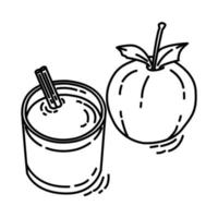 faire l'icône de cidre de pomme. doodle style d'icône dessiné à la main ou contour. vecteur