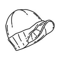 chapeau d'hiver pour l'icône des hommes. doodle style d'icône dessiné à la main ou contour. vecteur