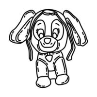 jouet skye de patrouille de patte d'hiver pour l'icône des enfants. doodle style d'icône dessiné à la main ou contour. vecteur