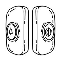 icône de sonnette de porte sans fil. doodle style d'icône dessiné à la main ou contour. vecteur