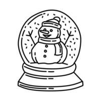 icône de globes de neige bricolage. doodle style d'icône dessiné à la main ou contour. vecteur