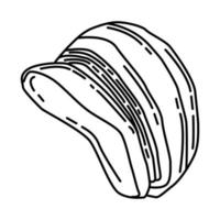chapeau d'hiver pour l'icône des femmes. doodle style d'icône dessiné à la main ou contour. vecteur