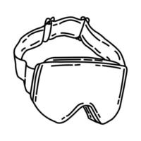 lunettes de snowboard d'hiver pour l'icône des hommes. doodle style d'icône dessiné à la main ou contour. vecteur
