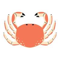 illustration pour enfants de crabe isolé sur fond blanc. crabe dessiné à la main en style cartoon. vecteur