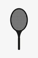 une icône de vecteur noir de raquette de tennis sur fond blanc. symbole de raquette de tennis.