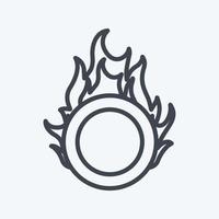 icône de cerceau de feu dans le style de ligne branché isolé sur fond bleu doux vecteur