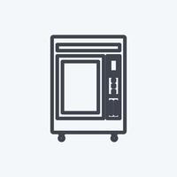 icône de distributeur automatique dans un style de ligne branché isolé sur fond bleu doux vecteur
