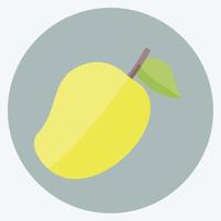 icône de mangue dans un style plat branché isolé sur fond bleu doux vecteur