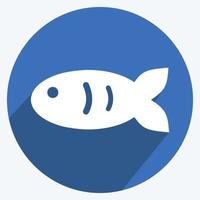 poisson de compagnie j'icône dans le style branché de grandissime isolé sur fond bleu doux vecteur