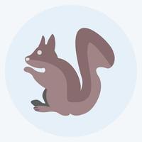 icône d'écureuil pour animaux de compagnie dans un style plat branché isolé sur fond bleu doux vecteur