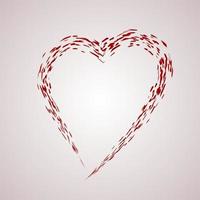 forme grunge rouge de coeur. symbole de l'amour. illustration vectorielle de la Saint-Valentin. modèle de conception facile à modifier. vecteur