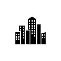ville, ville, modèle de logo d'illustration vectorielle d'icône solide urbaine. adapté à de nombreuses fins. vecteur