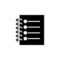 notes, bloc-notes, bloc-notes, mémo, journal, modèle de logo d'illustration vectorielle icône solide papier. adapté à de nombreuses fins. vecteur