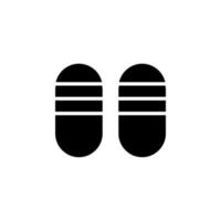 sandale, chaussures, pantoufle, modèle de logo d'illustration vectorielle icône solide flip-flop. adapté à de nombreuses fins. vecteur