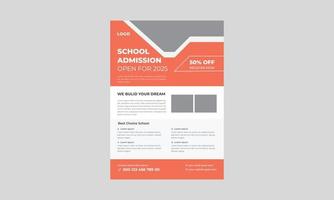 conception de dépliant d'admission à l'école, dépliant d'admission à l'école, dépliant d'admission à l'école primaire, dépliant d'admission à l'école pour les enfants. vecteur