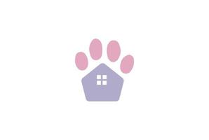 maison d'animal familier mignonne drôle moderne pour la conception de logo de clinique de chat ou de chien vecteur