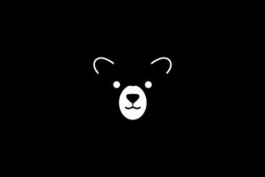 tête d'ours minimaliste simple visage silhouette logo design vecteur