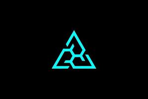 vecteur de conception de logo de ligne de chaîne de moyeu de triangle futuriste