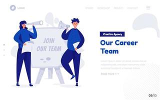 rejoignez notre illustration de concept d'équipe pour la page web de carrière ou la page de destination vecteur