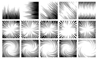 effet de ligne de zoom lignes dispersées de dessin animé arrière-plan mobile à grande vitesse vecteur