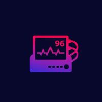 ecg, icône de vecteur de moniteur de fréquence cardiaque pour le web