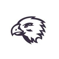 faucon, tête d'aigle pour la conception de logo isolée sur blanc vecteur