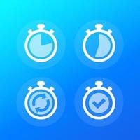 jeu d'icônes chronomètre, minuterie ou compte à rebours vecteur