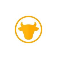 tête de vache, logo de ferme bovine, vecteur