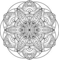 mandala fleur circulaire sur blanc pro vactor vecteur