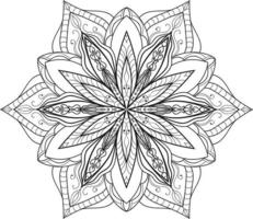 vecteur gratuit de coloriage de mandala de fleur sur blanc