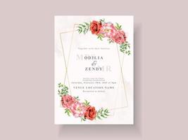 modèle d'invitation de mariage élégant avec un beau design floral vecteur