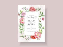 modèle d'invitation de mariage élégant avec un beau design floral vecteur