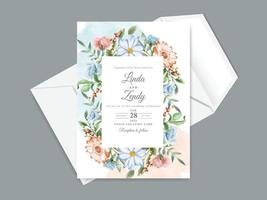 modèle d'invitation de mariage élégant avec un beau design floral vecteur