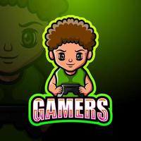 création de logo esport mascotte gamer boy vecteur