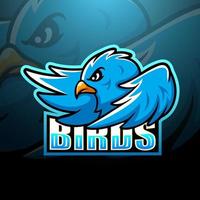 création de logo esport mascotte oiseau bleu vecteur