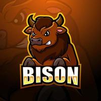 création de logo esport mascotte bison vecteur