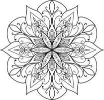 pages de livre de coloriage de conception de mandala pour adultes vecteur