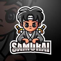 création de logo esport mascotte samouraï vecteur