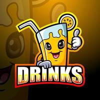 création de logo de mascotte de boisson de dessin animé vecteur