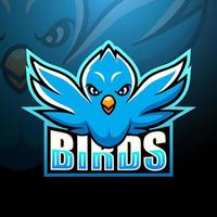 création de logo esport mascotte oiseau bleu vecteur
