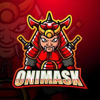 création de logo esport mascotte masque oni vecteur