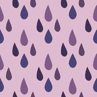 modèle sans couture avec des gouttes de pluie sur fond violet. conception simple avec des gouttes. vecteur