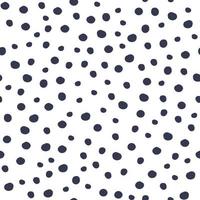 motif sans couture à pois noirs sur fond blanc. fond d'écran drôle monochrome. vecteur