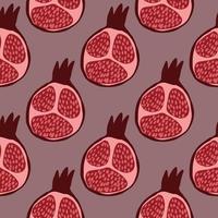 motif abstrait sans couture de fruits de grenade dans un style doodle. vecteur