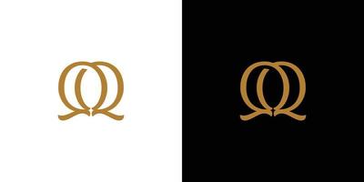 création de logo initiales qq lettre moderne et luxueuse vecteur