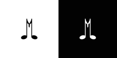 création de logo de musique initiale m simple et unique vecteur