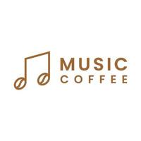 création de logo de note de musique de café vecteur