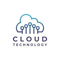 création de logo de technologie cloud vecteur