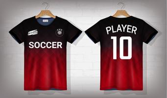 Modèle de maquette sport maillot et t-shirt de football, conception graphique pour uniformes de kit de football ou de vêtements de sport. vecteur