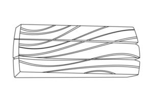 vecteur de jeu de panneau d'affichage vide de ligne noire en bois. dessin en ligne continu du panneau de direction en bois sur le poteau. croquis vectoriel de l'ancien poteau indicateur avec planche en forme de flèche dans un contour noir
